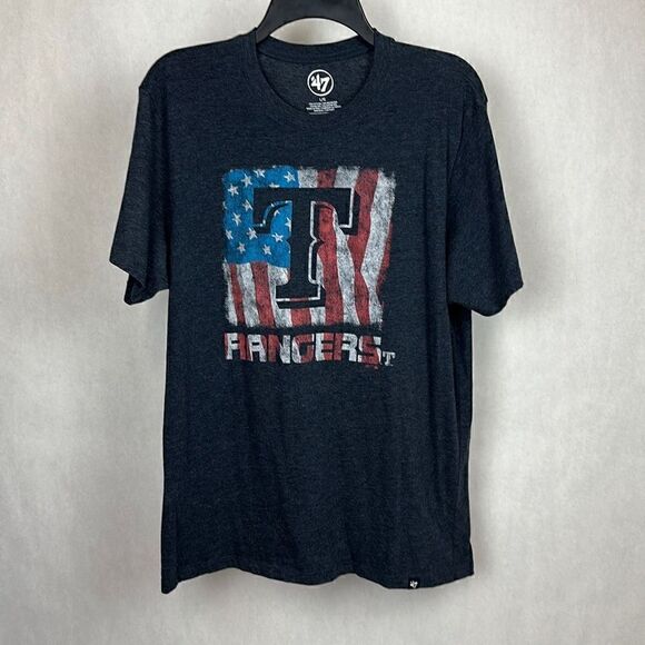 47 Other - ‘47 Texas Rangers T-shirt Size Large Gray USA Flag American